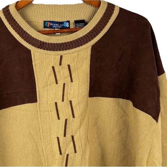 MICHAEL IRVIN #88 Velour & Knit Sweater Brown Khaki 3XL Long Sleeve Playmaker - Picture 1 of 8